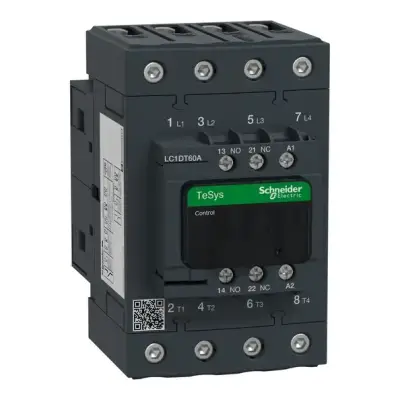 Schneider Electric - LC1DT60AM7 - TeSys D kontaktör - 4P(4 NA) - AC-1 - <= 440 V 60 A - 220 V AC 50/60 Hz bobin - 1