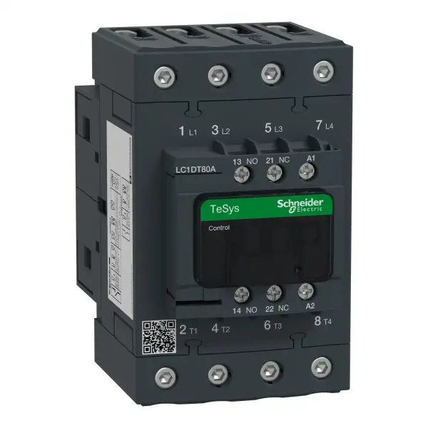 Schneider Electric - LC1DT80AE7 - TeSys D kontaktör - 4P(4 NA) - AC-1 - <= 440 V 80 A - 48 V AC 50/60 Hz bobin - 1