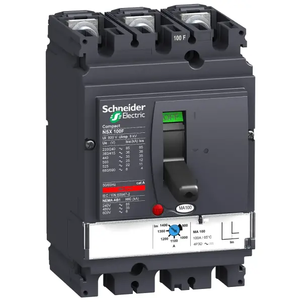 Schneider Electric - LV429740 - devre kesici Compact NSX100F - MA - 100 A - 3 kutup 3d - 1