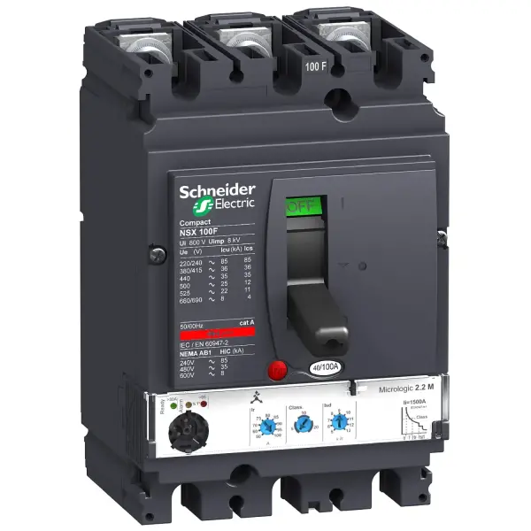 Schneider Electric - LV429825 - devre kesici Compact NSX100F - Micrologic 2.2 - 100 A - 3 kutup 3d - 1