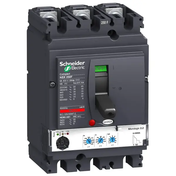 Schneider Electric - LV431160 - devre kesici Compact NSX250F - Micrologic 2.2 - 220 A - 3 kutup 3d - 1