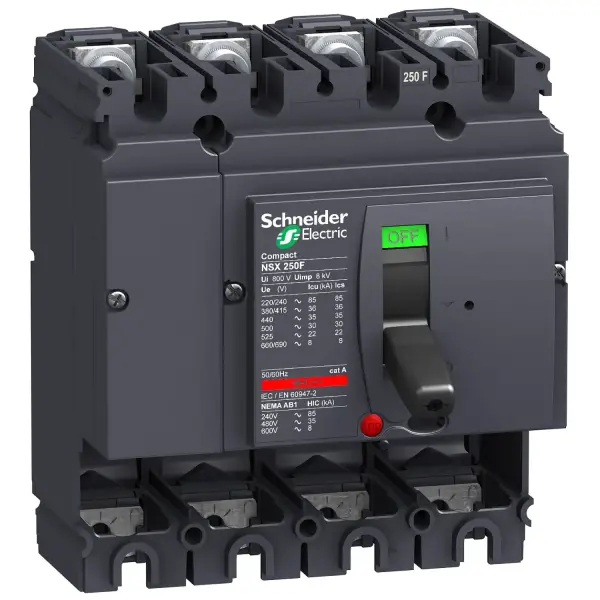 Schneider Electric - LV431408 - devre kesici Compact NSX250F - 250 A - 4 kutup - açma birimi olmadan - 1