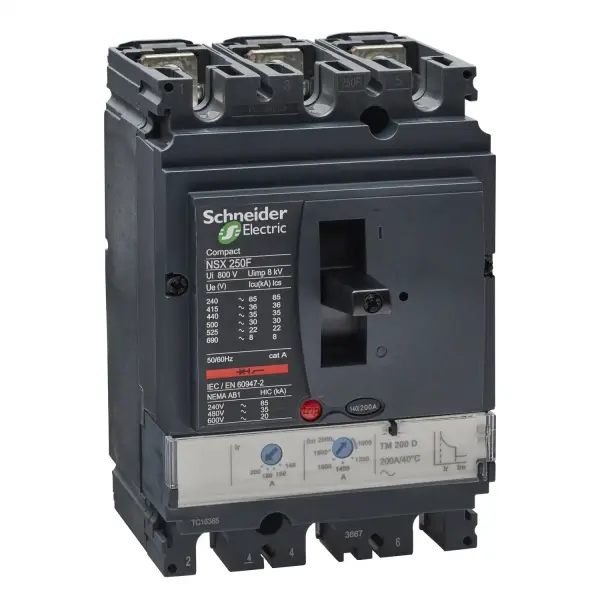 Schneider Electric - LV431631 - devre kesici Compact NSX250F - TMD - 200 A - 3 kutup 3d - 1