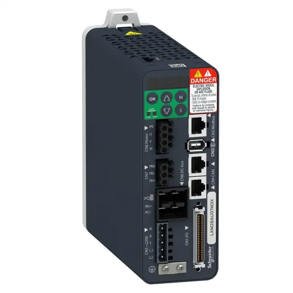 Schneider Electric - LXM28AU02M3X - hareket servo sürücüsü, Lexium 28, single ve üç fazlı 200...230 V, 200 W - 1