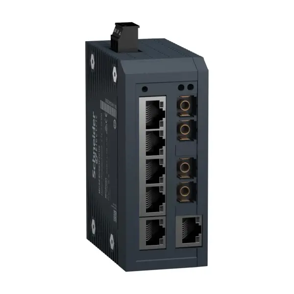 Schneider Electric - MCSESU083F2CU0 - Modicon Standard Unmanaged Switch - 6 ports for copper + 2 ports for multimode fiber optic - 1