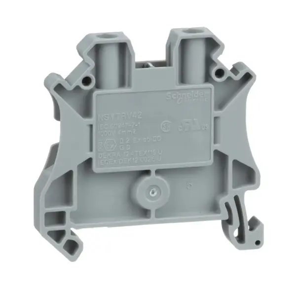 Schneider Electric - NSYTRV42 - VİDALI TERMINAL, GEÇİŞLİ, 2 NOKTA, 4MMÂ² , GRİ - 1