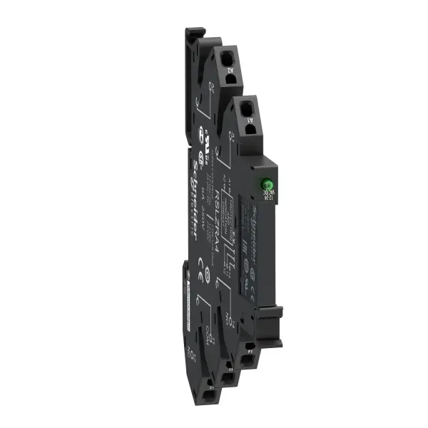 Schneider Electric - RSL1PRBU - Harmony, İnce arayüz rölesi ön montajlı, 6 A, 1 CO, LED'li, koruma devreli, yaylı terminaller, 24 V AC/DC - 1