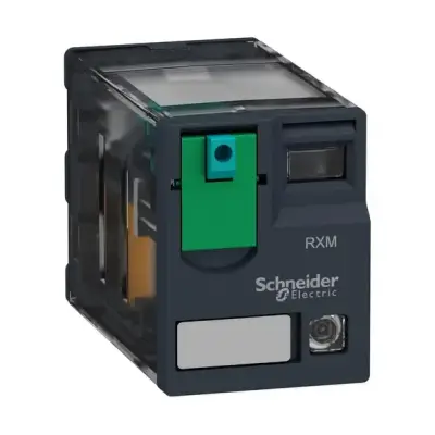 Schneider Electric - RXM4GB2BD - Harmony, Minyatür soketli röle, 3 A, 4 CO, LED'li, kilitlenebilir test butonu, 24 V DC - 1