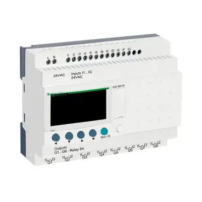 Schneider Electric - SR2B201B - kompakt akıllı röle Zelio Logic - 20 G Ç - 24 V AC - saat - ekran - 1