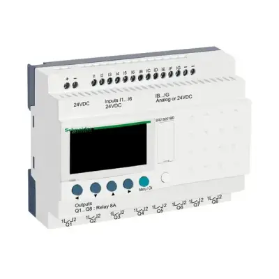 Schneider Electric - SR2B201BD - kompakt akıllı röle Zelio Logic - 20 G Ç - 24 V DC - saat - ekran - 1