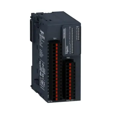 Schneider Electric - TM3DM24RG - Ayrık I/O modülü, Modicon TM3, 24 IO (16 giriş, 8 röle çıkışı, yay) 24 VDC - 1