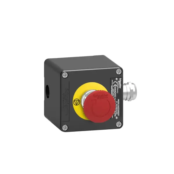 Schneider Electric - XAWF178EX - Kontrol istasyonu, Harmony XAW, metal, Acil durdurma fonksiyonu, salım için çevirin, 1 mantar başlı buton 40mm, kırmızı, 1NC + 1NC, ATEX - 1