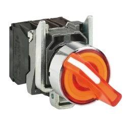  XB4BK125B5 - turuncu eksiksiz ışıklı mandal buton Ø22 2 konumlu sabit 1NA+1NK 24V - 1