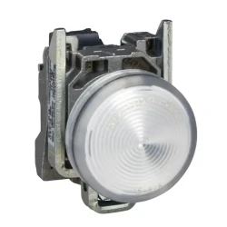  XB4BV61 - <=250V BA9s ampul için beyaz eksiksiz pilot ışığı Ø22 düz lens - 1