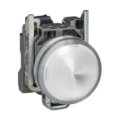 Schneider Electric - XB4BV61 - <=250V BA9s ampul için beyaz eksiksiz pilot ışığı Ø22 düz lens - 1