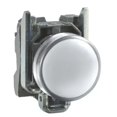 Schneider Electric - XB4BVB1 - 24V entegre LED'li beyaz eksiksiz pilot ışığı Ø22 düz lens - 1