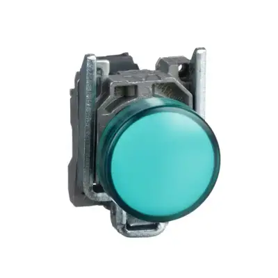 Schneider Electric - XB4BVB3 - 24V entegre LED'li yeşil eksiksiz pilot ışığı Ø22 düz lens - 1
