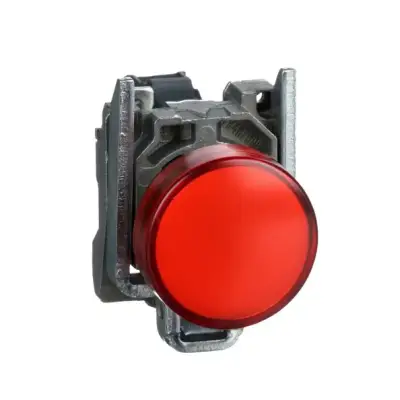 Schneider Electric - XB4BVB4 - 24V entegre LED'li kırmızı eksiksiz pilot ışığı Ø22 düz lens - 1