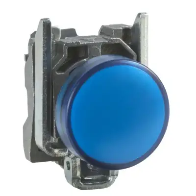 Schneider Electric - XB4BVB6 - 24V entegre LED'li mavi eksiksiz pilot ışığı Ø22 düz lens - 1