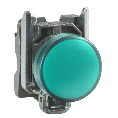 Schneider Electric - XB4BVM3 - 230...240V entegre LED'li yeşil eksiksiz pilot ışığı Ø22 düz lens - 1