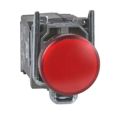 Schneider Electric - XB4BVM4 - 230...240V entegre LED'li kırmızı eksiksiz pilot ışığı Ø22 düz lens - 1