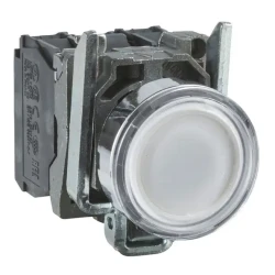  XB4BW31B5 - beyaz sıva altı eksiksiz ışıklı Buton Ø22 yaylı dönüş 1NA+1NK 24V - 1