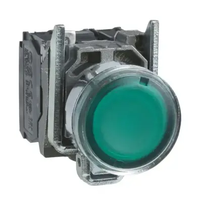 Schneider Electric - XB4BW33M5 - yeşil sıva altı eksiksiz ışıklı Buton Ø22 yaylı dönüş 1NA+1NK 220...240V - 1