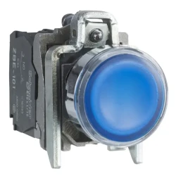  XB4BW36M5 - mavi sıva altı eksiksiz ışıklı Buton Ø22 yaylı dönüş 1NA+1NK 220...240V - 1