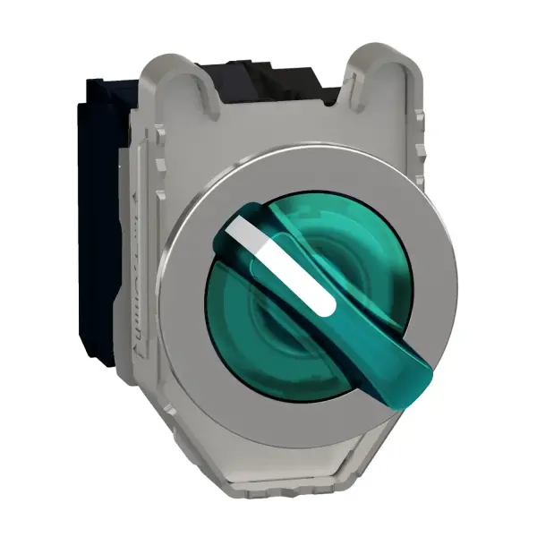 Schneider Electric - XB4FK123B5 - Harmony XB4, Aydınlatmalı selektör anahtar gömme, metal, yeşil, Ø30, 2 pozisyonlu,, yerinde kal,, 24 V AC/DC 1 NO + 1 NC - 1