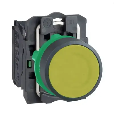 Schneider Electric - XB5AA51 - sarı sıva altı eksiksiz Buton Ø22 yaylı dönüş 1NA işaretsiz - 1