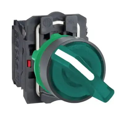 Schneider Electric - XB5AK123M5 - yeşil eksiksiz ışıklı mandal buton Ø22 2 konumlu sabit 1NA+1NK 230V - 1