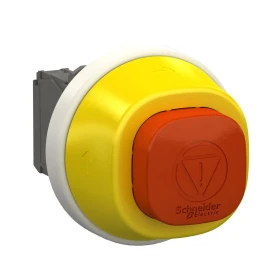 XB5AS84W3B5 - Harmony XB5, Antimicrobial Illuminated emergency stop, plastic, Ø22, trigger latching turn to release, white/red LED, 24 V AC/DC, 1 NO + 1 NC - 1