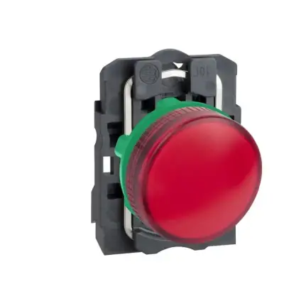 Schneider Electric - XB5AV64 - <=250V BA9s ampul için kırmızı eksiksiz pilot ışığı Ø22 düz lens - 1