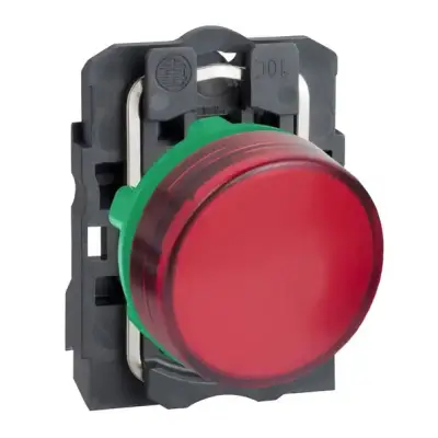 Schneider Electric - XB5AVB4 - 24V entegre LED'li kırmızı eksiksiz pilot ışığı Ø22 düz lens - 1