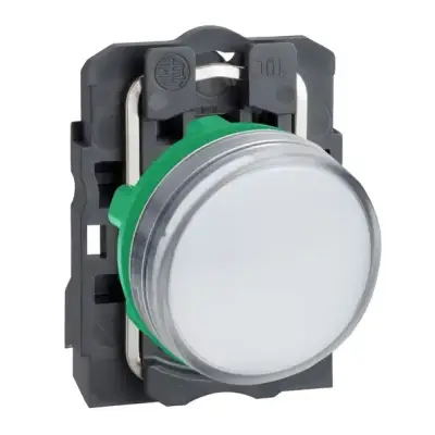 Schneider Electric - XB5AVM1 - 230...240V entegre LED'li beyaz eksiksiz pilot ışığı Ø22 düz lens - 1