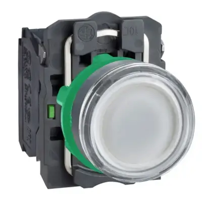 Schneider Electric - XB5AW31B5 - beyaz sıva altı eksiksiz ışıklı Buton Ø22 yaylı dönüş 1NA+1NK 24V - 1