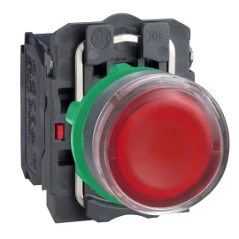 XB5AW34G5 - Aydınlatmalı buton, Harmony XB5, plastik, kırmızı gömme, 22mm, Entegr. LED, düz lens, 1NO + 1NC, 110...120V AC - 1