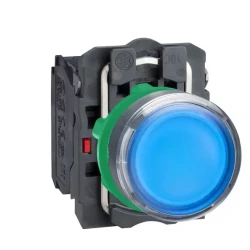  XB5AW36B5 - mavi sıva altı eksiksiz ışıklı Buton Ø22 yaylı dönüş 1NA+1NK 24V - 1