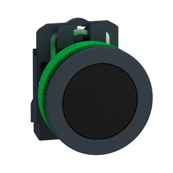Schneider Electric - XB5FA21 - Harmony XB5, Antimicrobial Push button flush mounted, plastic, black, Ø30, spring return, unmarked, 1 NO - 1