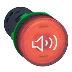  XB5KS2B4 - Harmony XB5, Aydınlatmalı sesli uyarı, plastik, kırmızı, Ø22, sürekli veya aralıklı ton, 24 V AC/DC - 1