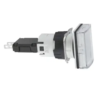 Schneider Electric - XB6DV1BB - 12...24V entegre LED'li dikdörtgen beyaz eksiksiz pilot ışığı Ø16 - 1