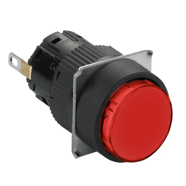 Schneider Electric - XB6EAV4BP - Monolitik Işıklı Buton, Harmony XB6E, yuvarlak kırmızı, 16mm, plastik, IP65, Entegr. LED, 24V DC - 1