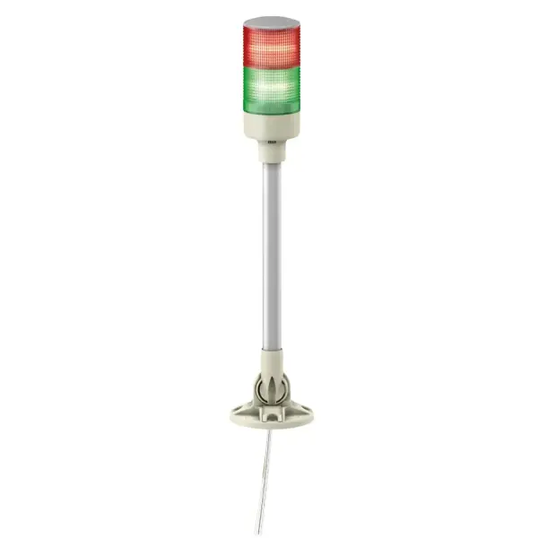 Schneider Electric - XVGB2SM - Easy Harmony XVG, Monoblok ışıklı kolon, Ø60, kırmızı yeşil, sabit ışıklı, buzzer, alüminyum tüp montajı ve katlanır braket, IP40, 24 V AC/DC - 1