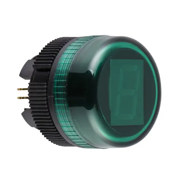 Schneider Electric - ZA2VA03 - Dijital gösterge başlığı, Harmony XB5, 22mm, plastik, yeşil, 7 segment LED + ondalık nokta, 24V DC - 1