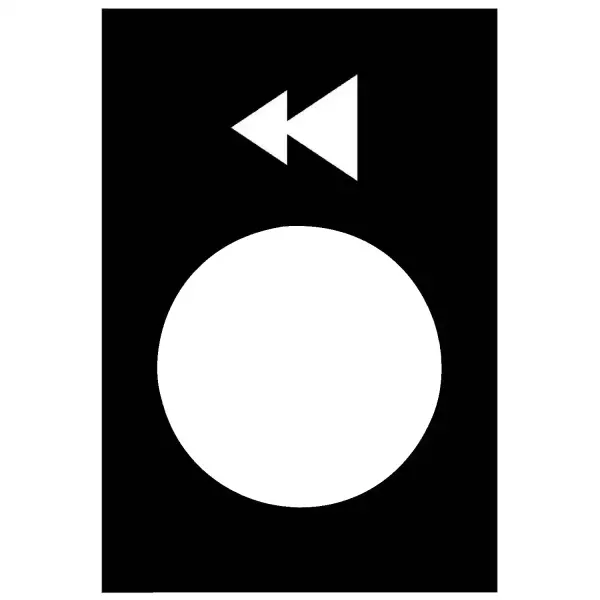 Schneider Electric - ZB2BY2906 - Marked legend, Harmony XAC, nameplate, 30 x 40mm, plastic, black, 22mm push button, white marked double arrowhead - 1
