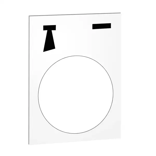 Schneider Electric - ZB2BY4935 - Marked legend, Harmony XAC, nameplate, 30 x 40mm, plastic, white, 22mm push button, plastic, white, black marked start - Klaxon - 1