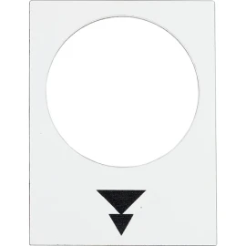 ZB2BY4953 - Marked legend, Harmony XAC, nameplate, 30 x 40mm, plastic, white, 22mm push button, black marked down double arrowhead - 1