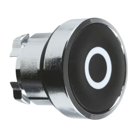 ZB4BA232 - Harmony XB4, buton başlığı, metal, gömme, siyah, Ã˜22, Yay Geri Dönüşlü, O işaretli - 1