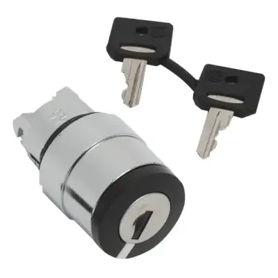 Schneider Electric - ZB4BG212 - Harmony XB4, Anahtar selektör anahtarı başlığı, metal, siyah, Ã˜22, tuş 421E, 2 pozisyonlu, yerinde kal - 1