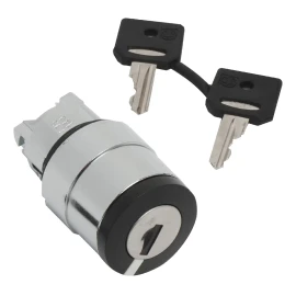 ZB4BG612 - Harmony XB4, Anahtar selektör anahtarı başlığı, metal, siyah, Ã˜22, tuş 421E, 2 pozisyonlu, sağdan sola Yay Geri Dönüşlü - 1